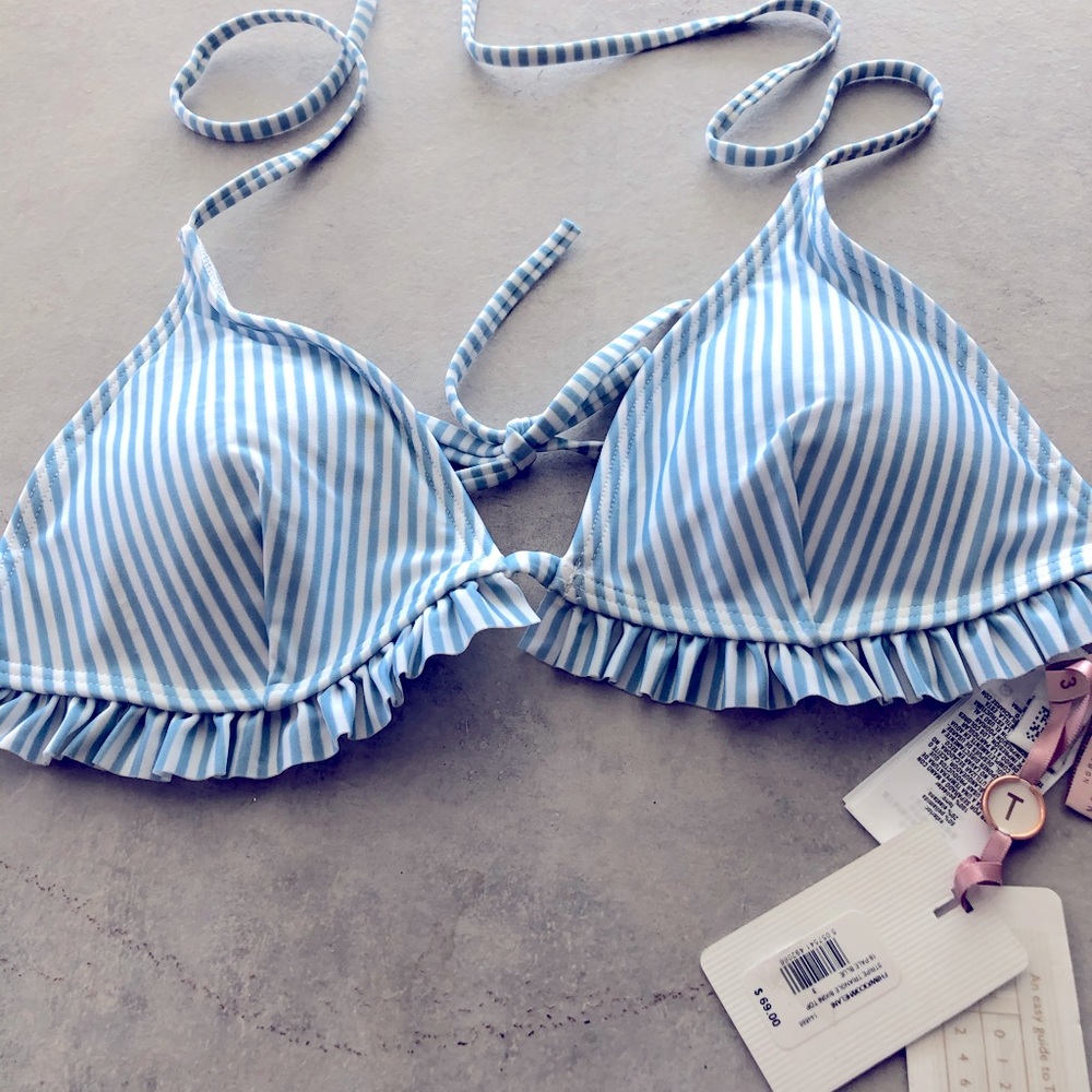 Ted Baker blue/white striped bikini swim top